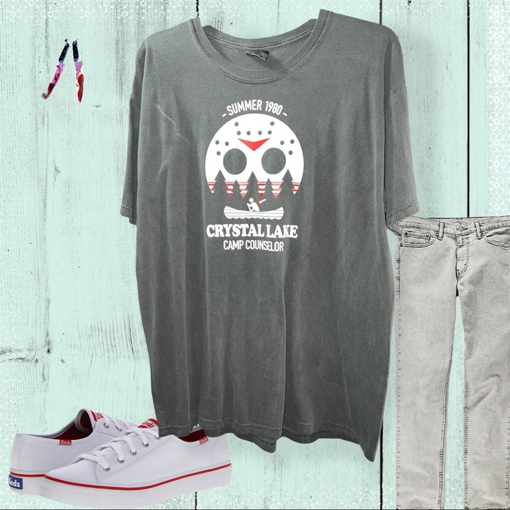 1980 Crystal Lake Camp Counselor Bleached Tee XL